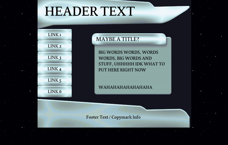 A simple page template with strange metallic elements.