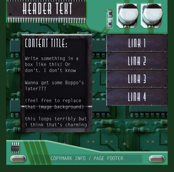 A page template made of circuit board elements.