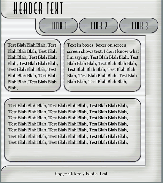 A metallic page with rounded buttons and everything.