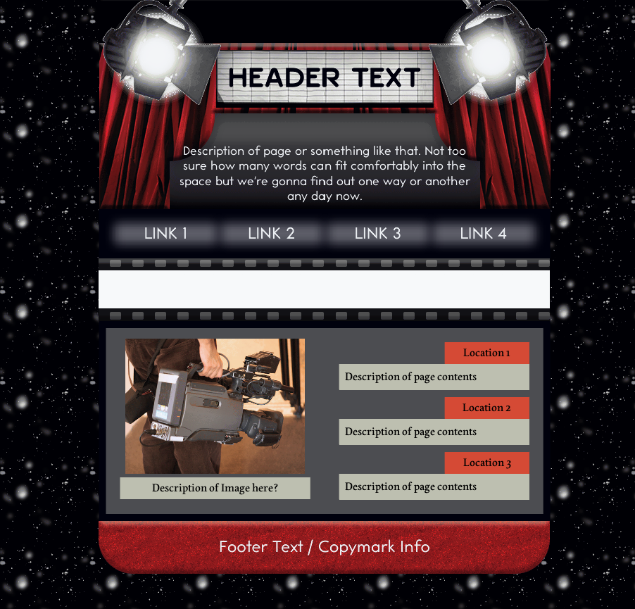 A page template based around movies and film.