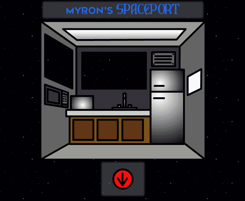A kitchen in a spaceship