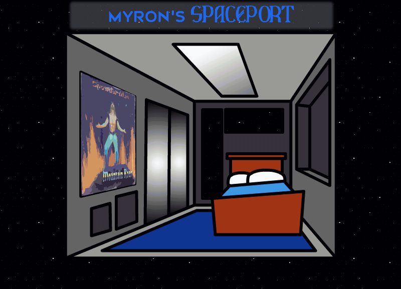 A bedroom in a spaceship
