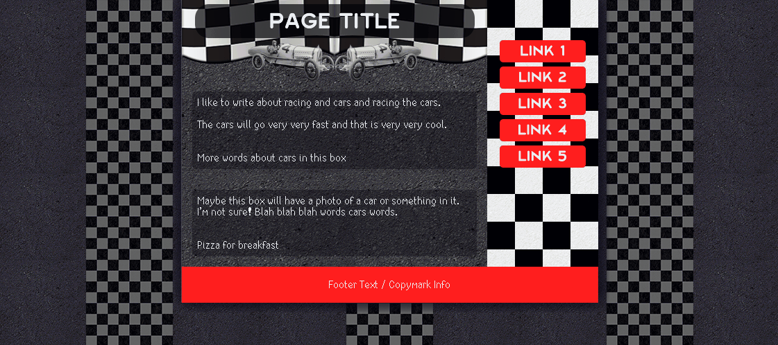 A page template with checkerboard pattern and asphalt.
