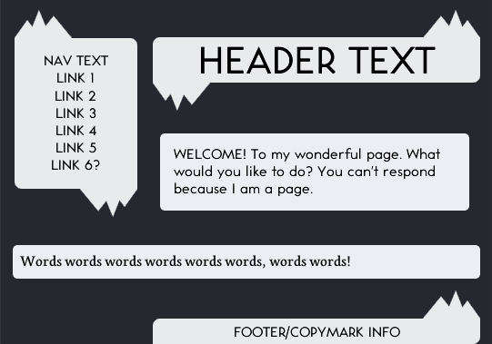 A simple page template with sharp points.